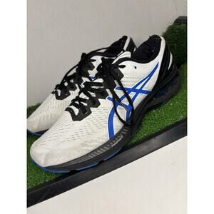 Asics Mens Gel Kayano 27 1011B219 White & Blue Running Shoes Sneakers Size 13